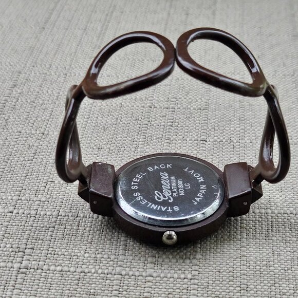 Geneva Women Wristwatch Brown Tone Metal Cuff Band Analog Watch - Picture 9 of 12